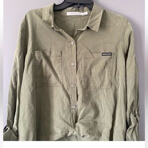 ‼️LIMITED TIME‼️ CALVIN Klein 100% Tencel Button Down Shirt Size XL NWT